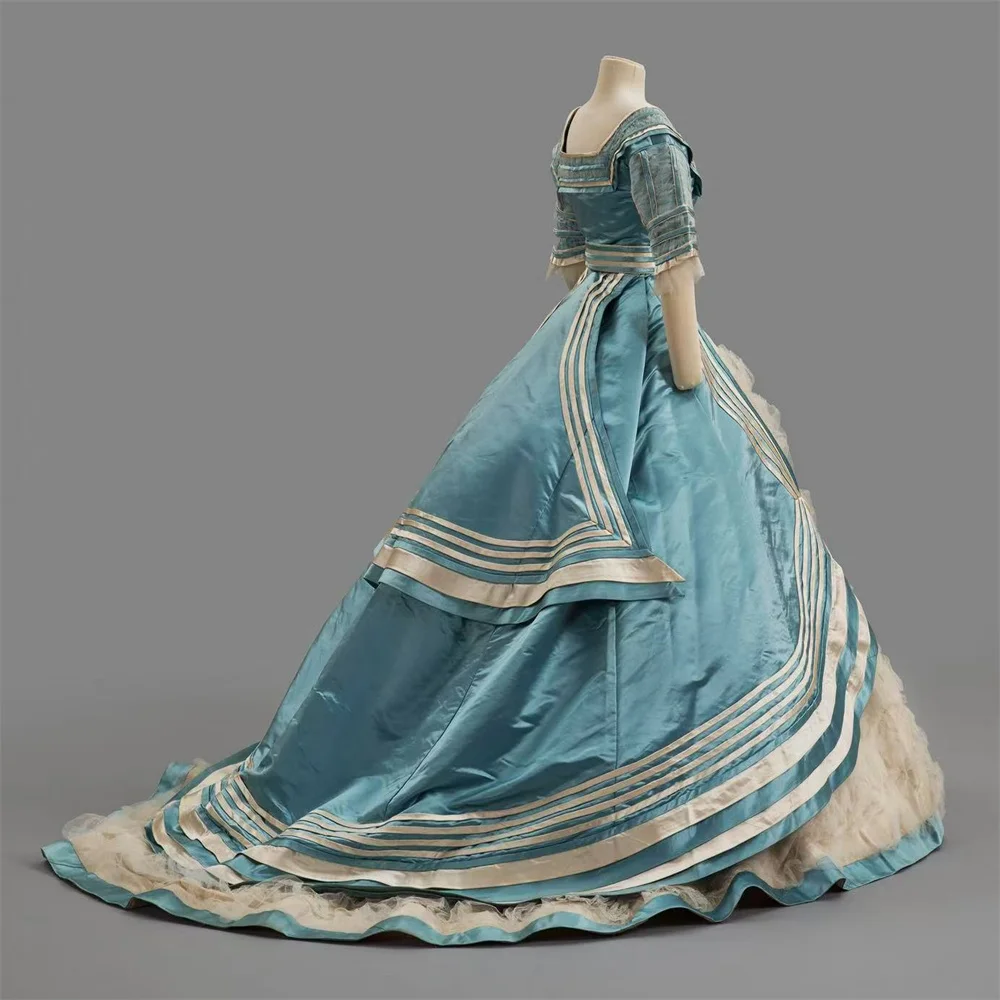 1889s Рококо Викторианский Барокко Королева Марии-Антуанетты Костюм Платье