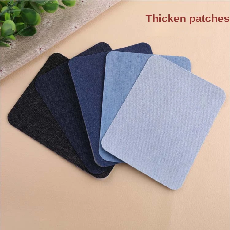 

Thickened Denim Fabric Square Cloth Patches Jeans Jacket Blue Iron on Darn Pieces for Clothes Holes Stitching Cover DIY Cutting