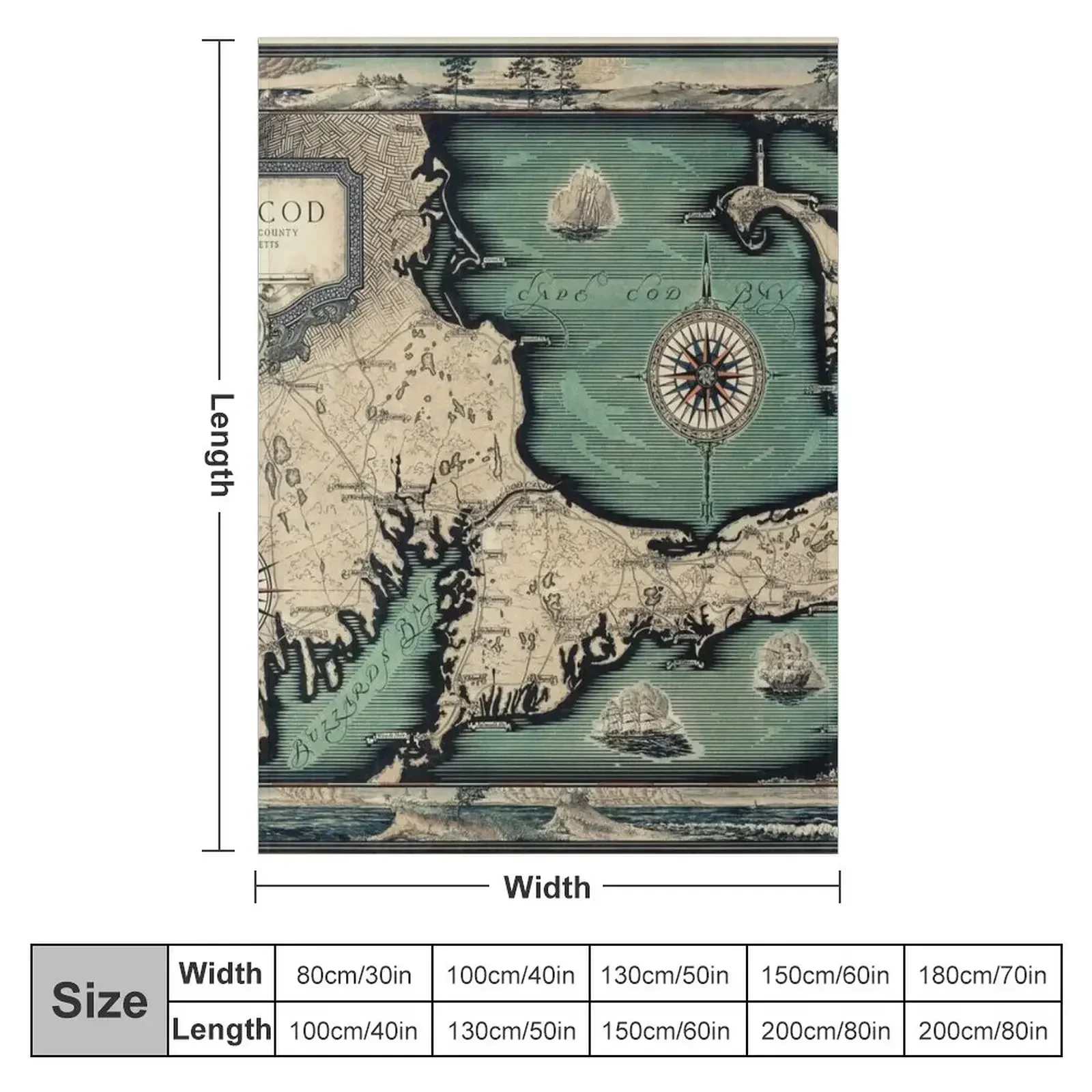Винтажная карта 1931. Одеяло Cape Cod: Barnstable County Massachusetts детские летние одеяла