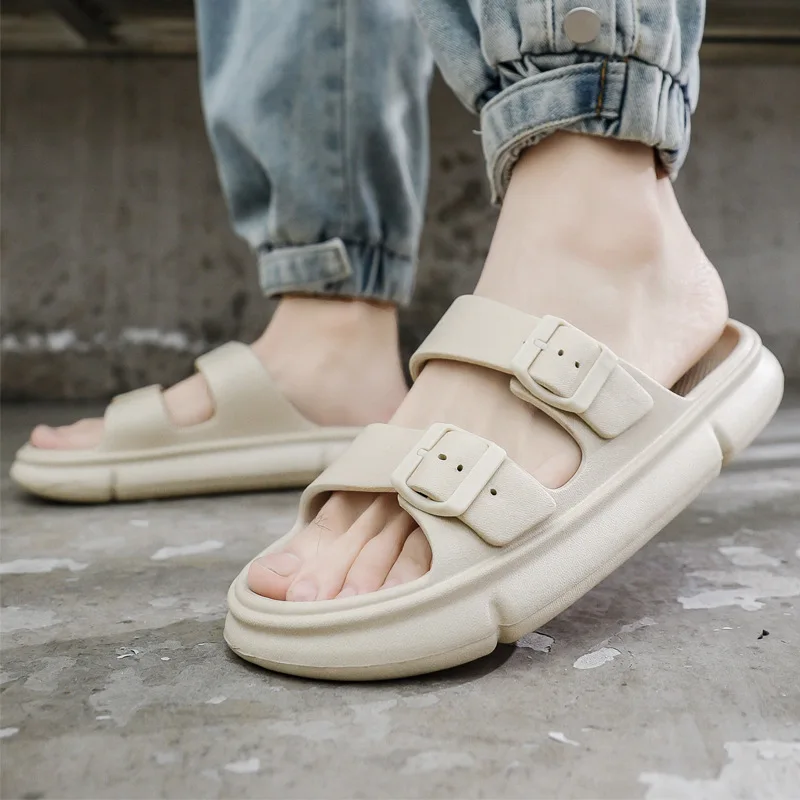 

Unisex Slipper Shoe Slides Sandal 2023 Summer Outdoor Beach Shoes Buckle Home Bathroom Flip Flops
