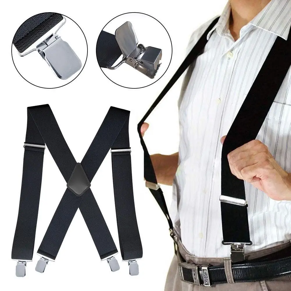 

5.0cm Three-clip Extended Strap Men's Sling Clip Work Strap Suspender Belt Widened And Extended Strap Clip