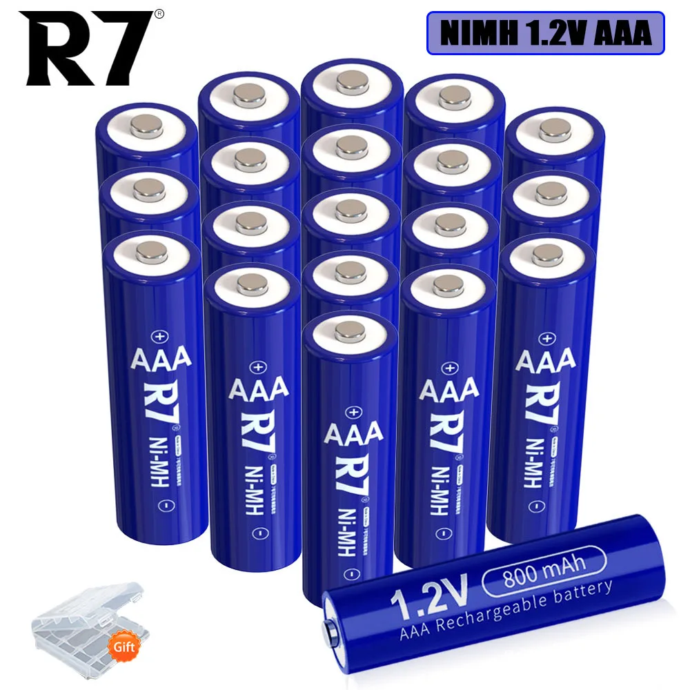 

R7 800mAh AAA Battery 1.2V Ni-MH AAA Rechargeable Batteries 3A aaa battery flashlight battery with AAA/AA Battery Case