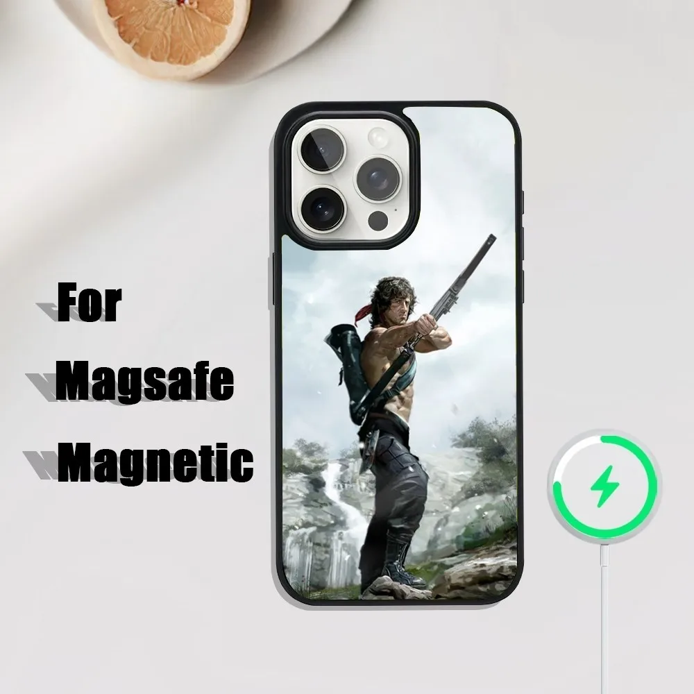 Чехол для телефона John R-Rambo iPhone 16 15 14 13 12 11 Plus Pro Max Mini Magsafe с магнитной беспроводной