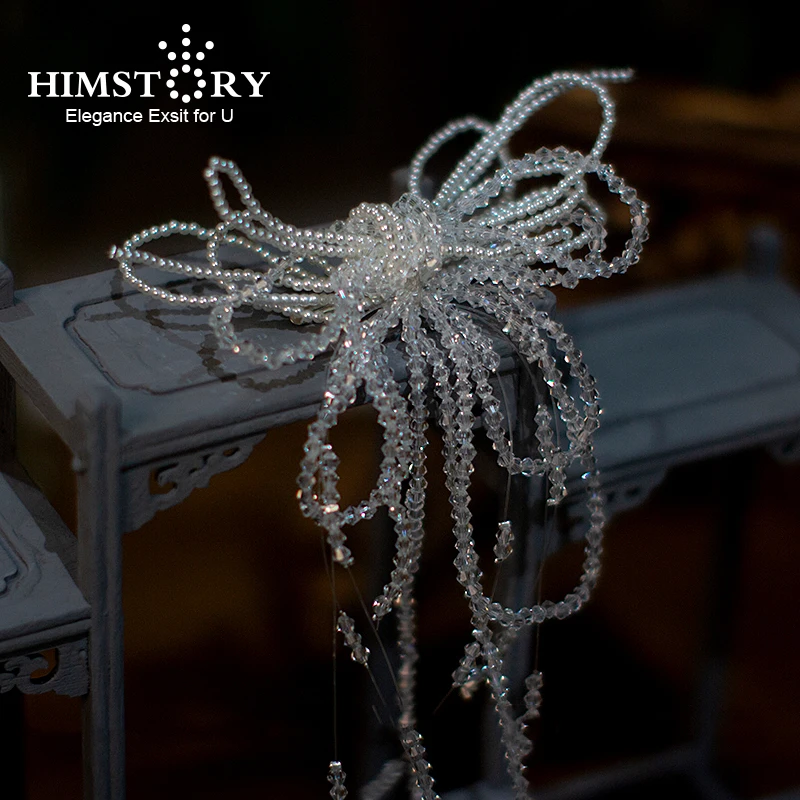 

Himstory Handmade New Clear Crystal Hairpins for Women Bijoux Hair Accessories Girls Bowknot Bride Wedding Jewelry