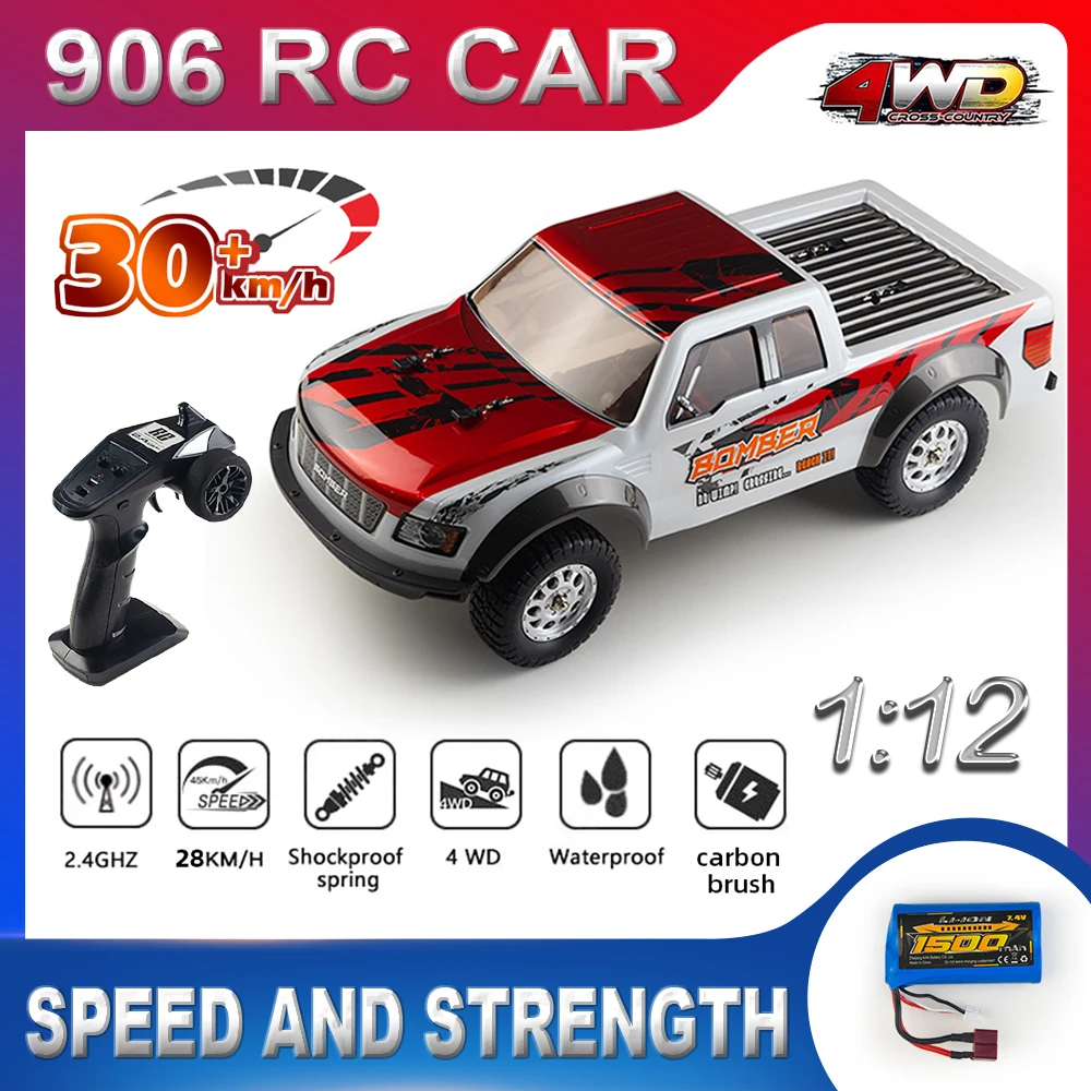 

906 1:12 полноприводный Радиоуправляемый автомобиль 2,4G Радиоуправляемый грузовик автомобили с дистанционным управлением высокоскоростной Дрифт монстр-Трак для детей vs внедорожник детские игрушки
