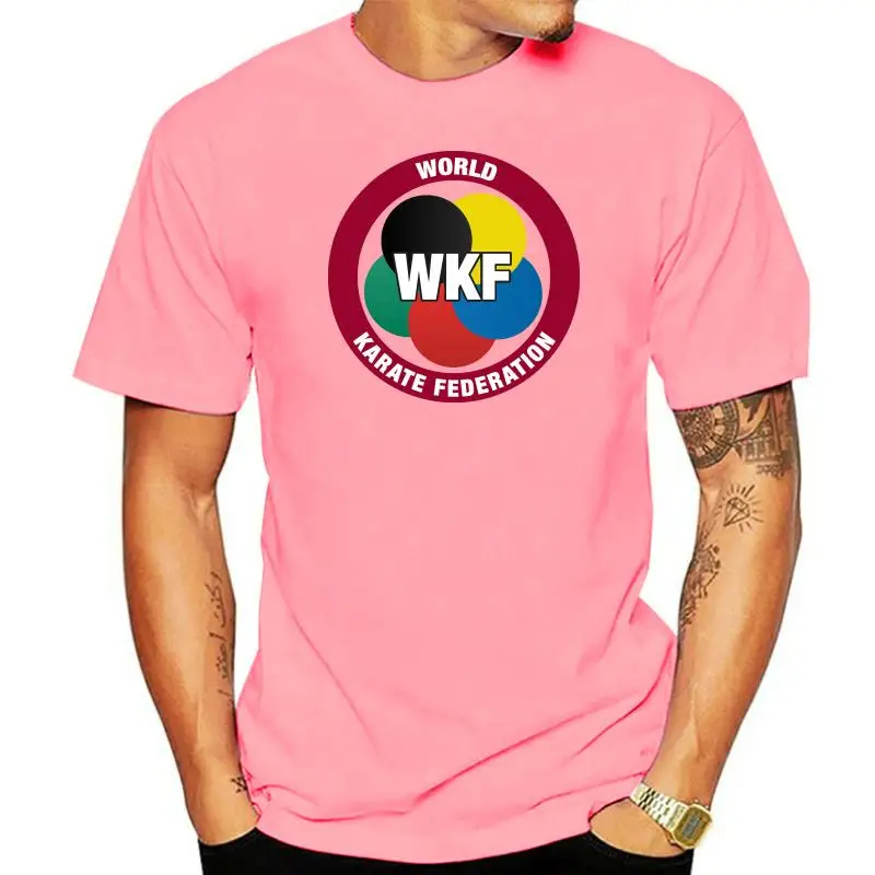 Фото Новая мужская белая футболка WKF с логотипом Всемирной федерации каратэ, размер S M L XL 2XL 3XL №1