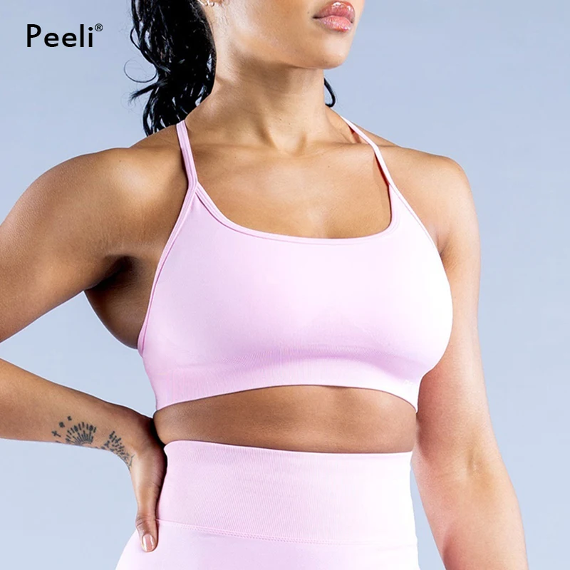 Динамический спортивный бюстгальтер с открытой спиной женская одежда