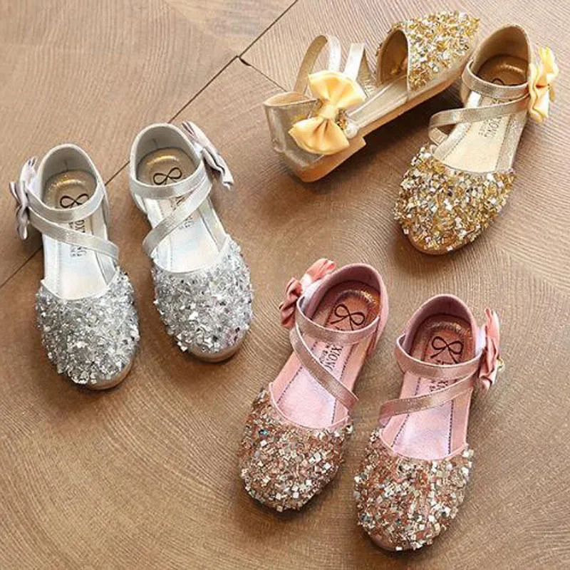 

Новинка 2023, детская танцевальная обувь на плоской подошве, детские сандалии для девочек, детская повседневная обувь принцессы с блестками, CSH1265