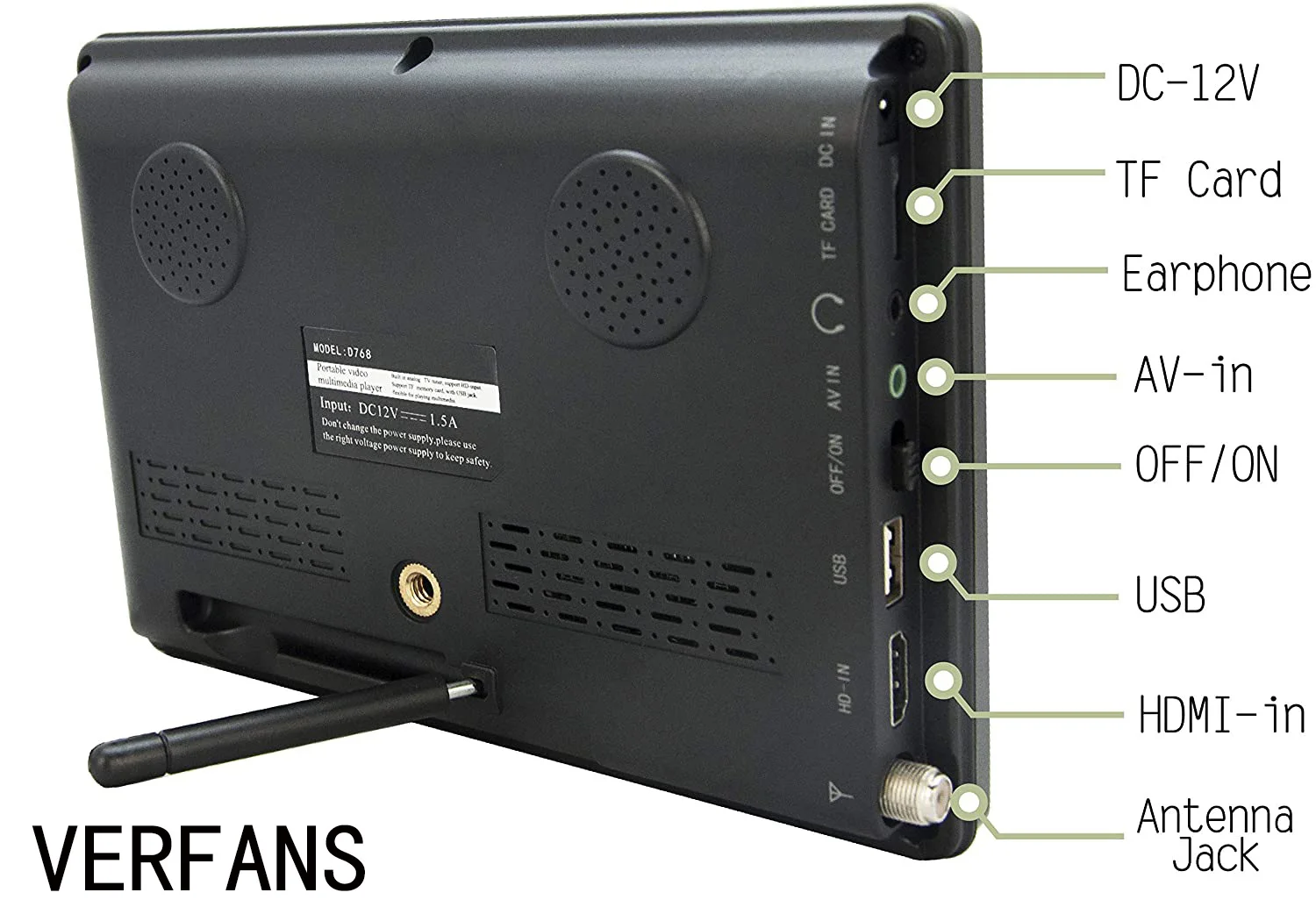 Портативный ТВ-DVB-T2 7 дюймов ATSC ISDB-T цифроаналоговое телевидение TFT LCD HD TV поддержка