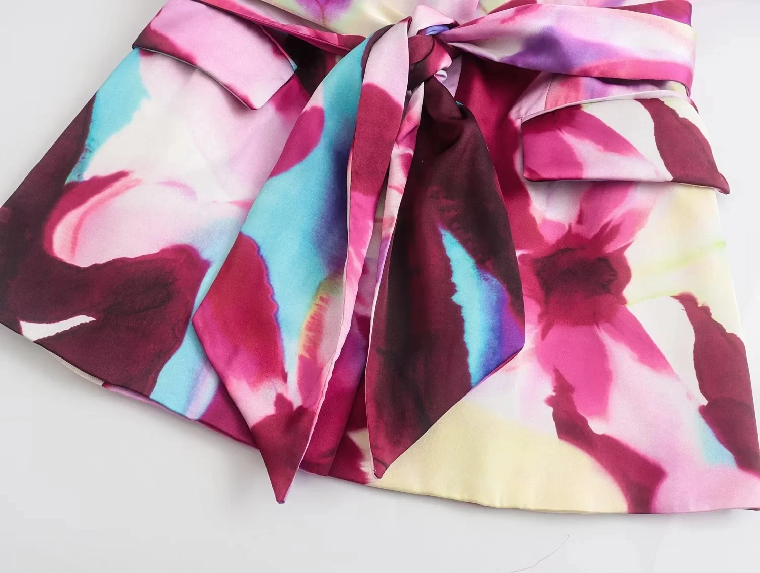 Jenny&Dave  England Style Floral Print Fashion Sashes Blazers Casual Jacket Women