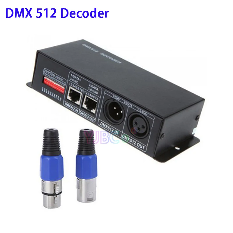 DC 12V 24V RGB RGBW DMX 512 Decoder LED Strip Light Controller DMX to PWM RGB stage lamp 3CH*8A 4CH*8A DMX512 decoder dimmer