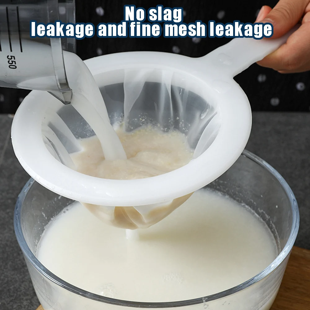 

100/200/400 Soymilk Filter Mesh Ultra-Fine Mesh Strainer Reusable Nylon Colander Spoon For Suitable For Soy Milk Coffee Milk Yog
