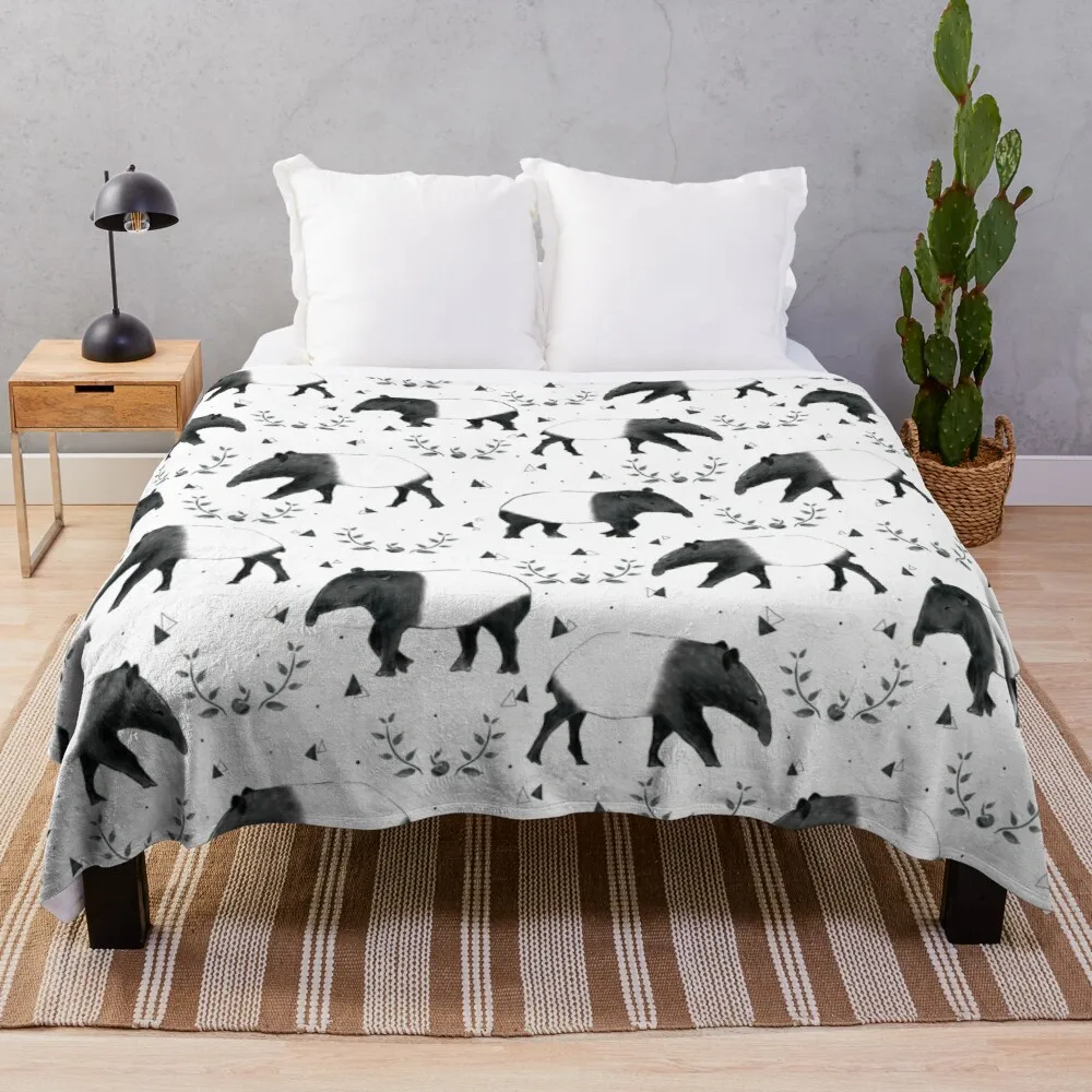 

Malayan Tapir Throw Blanket Sofa quilt Throw Blanket fur Large blanket