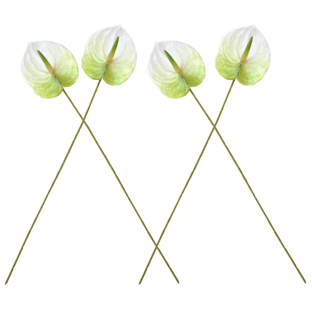 

4 Pcs Artificial Flower Simulation Anthurium Andraeanum Lind Flowers Bride Fake Lily Injection Molding Home Adorn