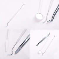 3pcs 1set stainless steel dental instruments mouth mirror probe plier tweezers teeth tooth clean hygiene kit high quality