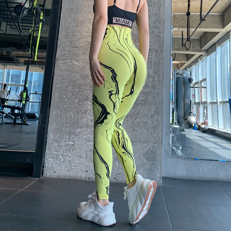 Women Fitness Sportswear Tight Leggings Gym Sports Fitness Breathable High Waisted Tie Dye Sexy Yoga Pants Butt Lift Leggings