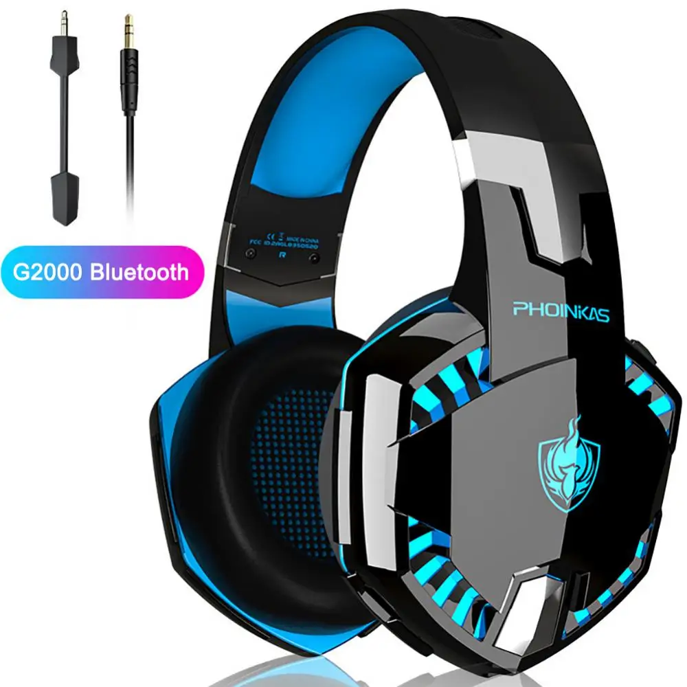 

EACH G2000 Gaming Headset Deep Bass Stereo Game Headphone with Microphone LED Light for PC Laptop PS4+Gaming Mouse+Mice Pad