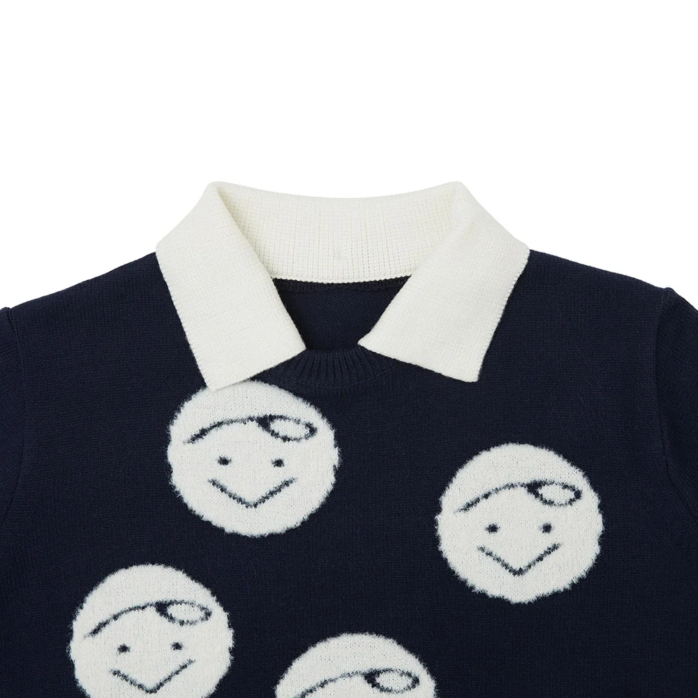 New Korean Fashion Knitted Sweater Outdoor Sports Golf Sweater Autumn and Winter Warm Detachable Lapel Pullover Women