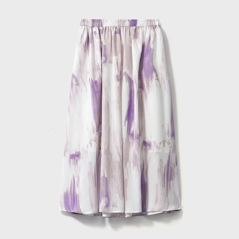 Высококачественная шелковая плиссированная юбка в стиле Прованс во французском