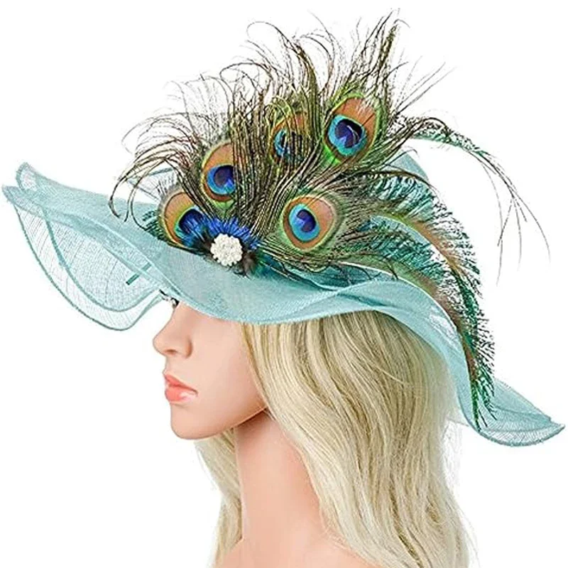 Вуалетка в виде павлиньих перьев 1920s головной убор Свадебная заколка для волос
