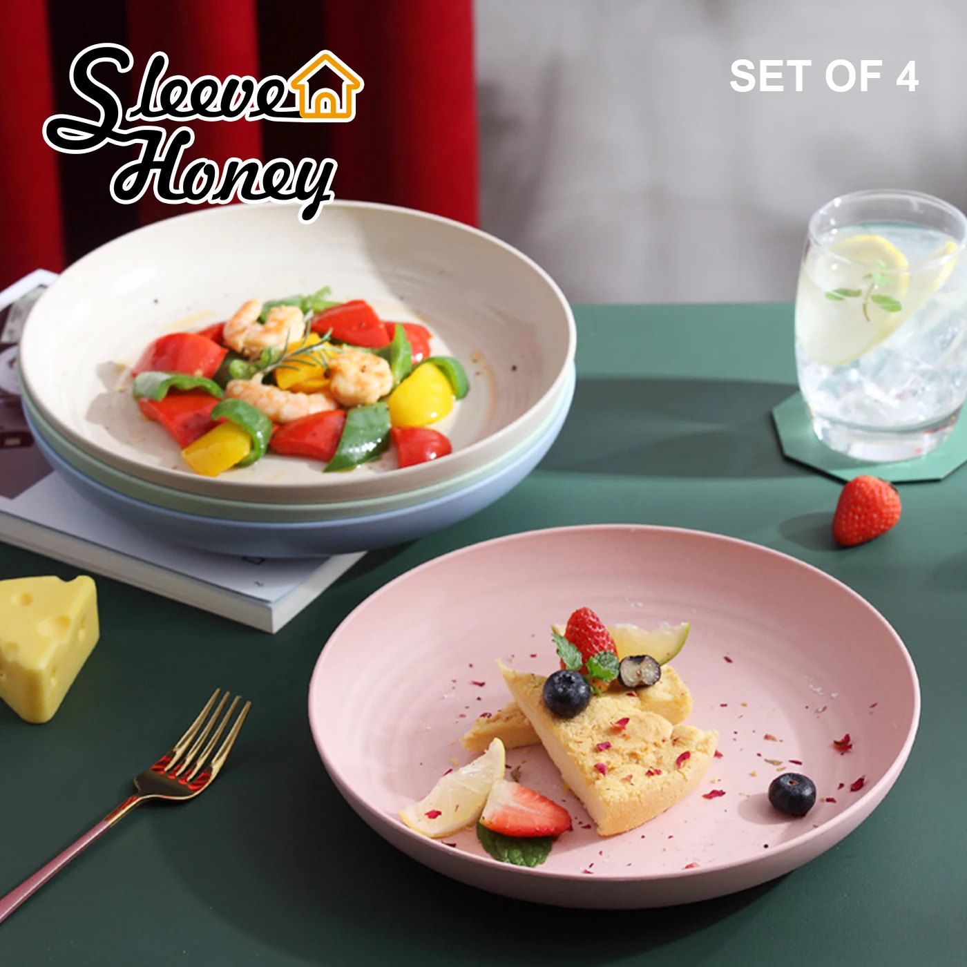 4 шт. пластины из пшеничной соломы многоразовая пластина небьющаяся кухонная