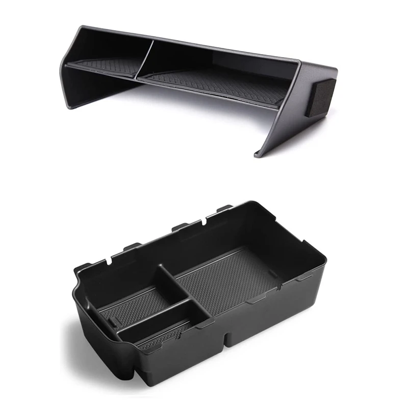 

Center Console Organizer Tray For 11Th Gen Civic, Armrest Storage Box Insert For 2022 Honda Civic Accessories 2PCS Black