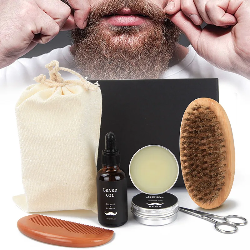 

Beard Kit for Men, Grooming & Trimming Tool Complete Set with Beard Care Growth Oil, Balm, Brush, Comb, Scissors & Storage Bag