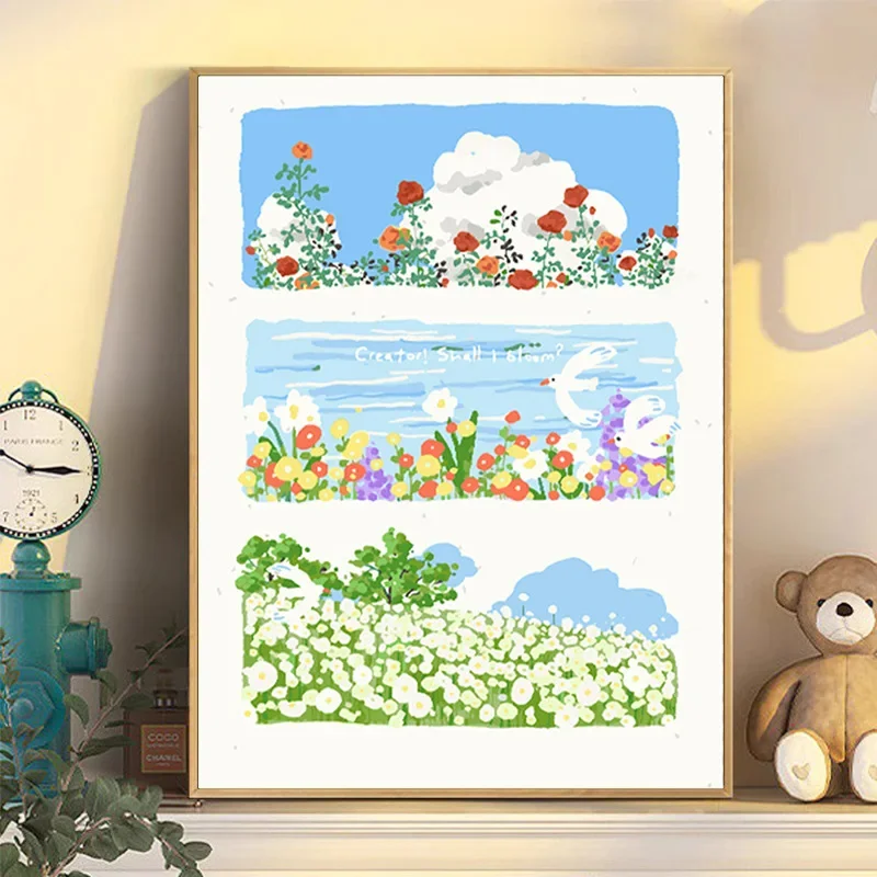 2024 новый исцеляющий пейзаж цветок цифровая картина маслом сделай сам цветное