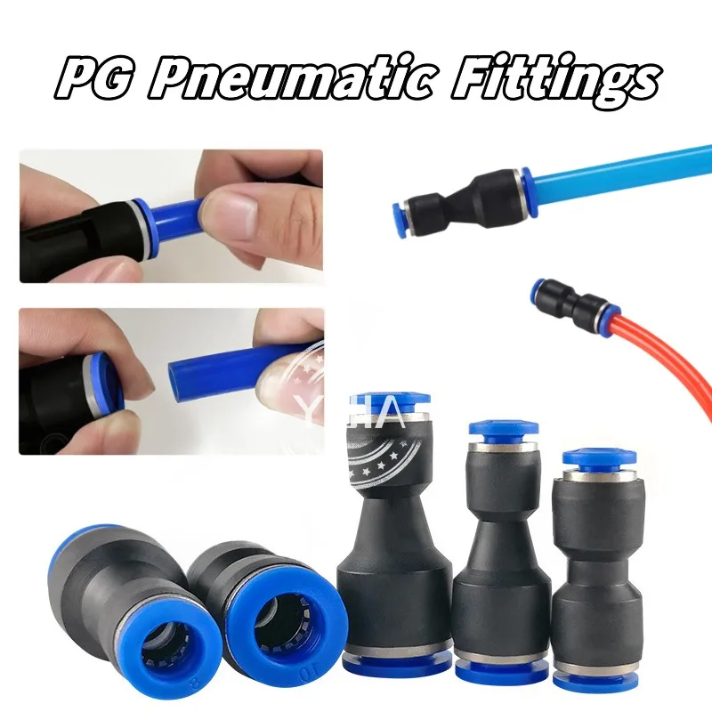 

PU Pneumatic Fittings PG 4 6 8 10 12 16mm Hose Connector Air water Tube Push in Straight Gas Quick Joint for Pneumatic Accessory