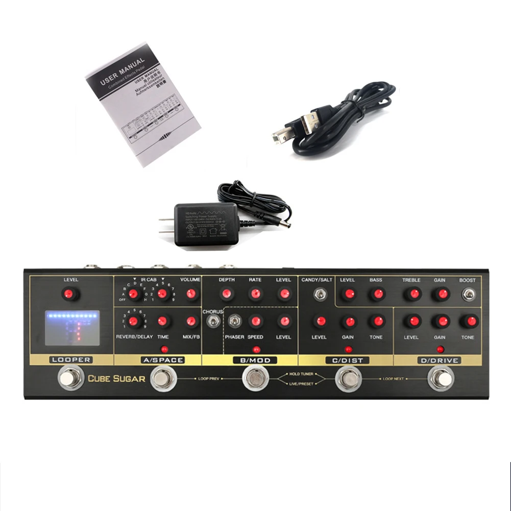

CUBE SUGAR Combined Effects Pedal With 72 IR Cabinets Simulation 9 Loops Effect Pedal Electric Guitar Multi-effects Device