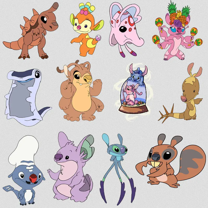 

DIY Iron-On Patch Thermo-Stickers For Hoodies Lilo & Stitch Heat Transfer Patch For Clothes Thermal Adhesive Vinyl Appliques