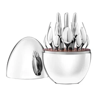 24pcs tableware mood egg luxury cutlery set knife fork spoon 304 stainless steel camping full dinner set birthday gift ideas