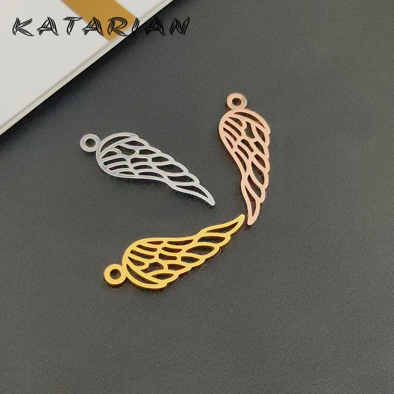 

3 Color Hollow wing Pendant Accessories DIY Making Earrings Pendant Keychain Stainless Steel Jewelry Accessories Finding