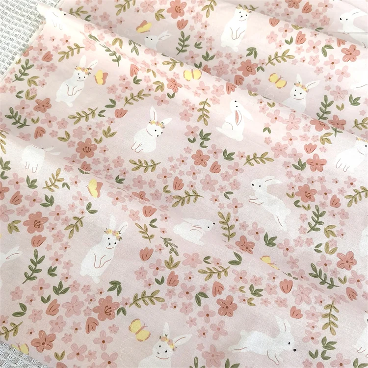 235x50 см хлопковая саржевая ткань с цветочным принтом кролика постельное белье