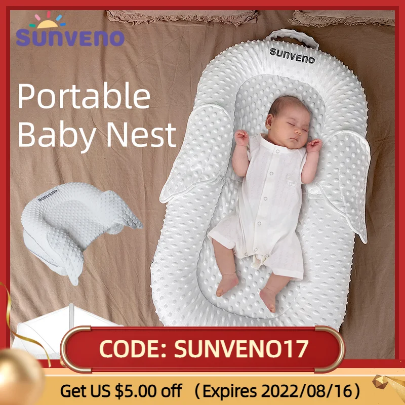 

Sunveno Breathable Portable Baby Nest Infant Baby Lounger Bed Newborn Crib Toddler Bed Baby Nursery Carrycot Co Sleep 0-6months