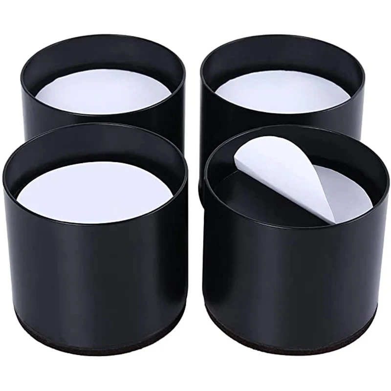 2/4PCS Bed Furniture Risers Elevation in Heights Heavy Duty Risers for Sofa Couch Desk Table Black Round Saquare Floor Protector