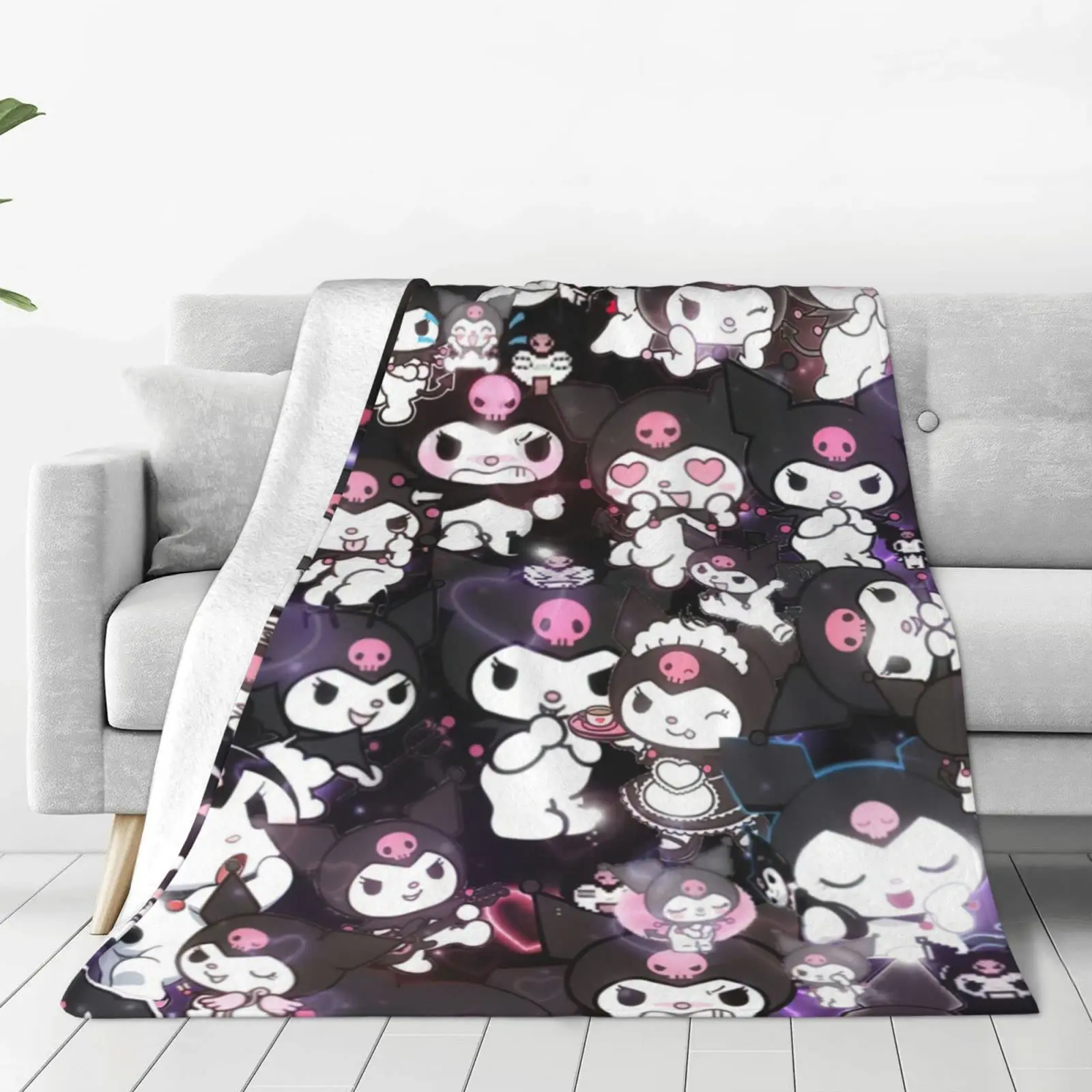 Kawaii Sanrios аниме Kuromi Melody фланелевое одеяло для кровати, пикника, дивана, тонкий Qulit, шаль для сна для девушек, летнее одеяло с кондиционированием воздуха