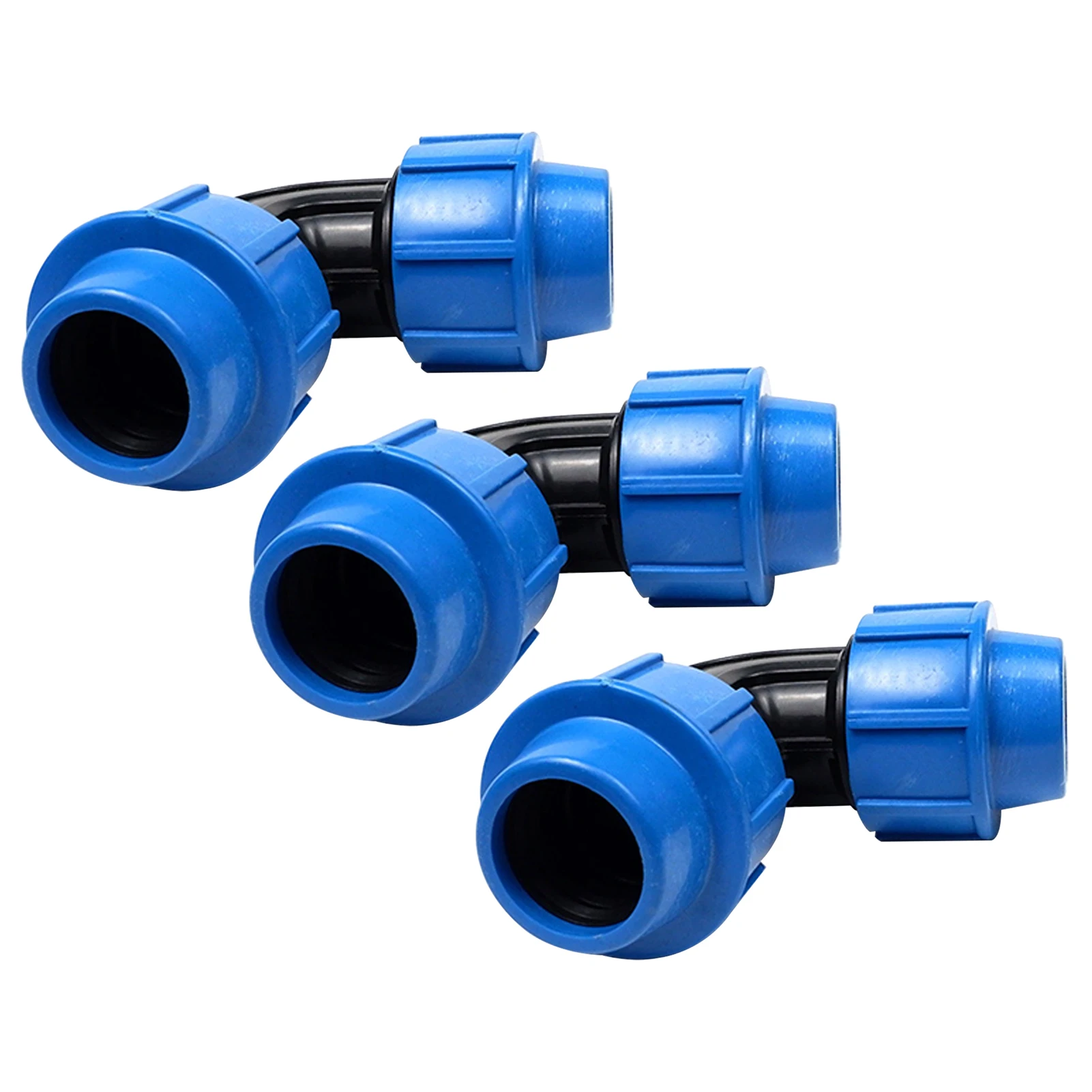 

3pcs PP Fittings Lock Connector Irrigation Water Pipe PE Screw Threaded Connection Plastic Union Quick Connect Elbow Spinner