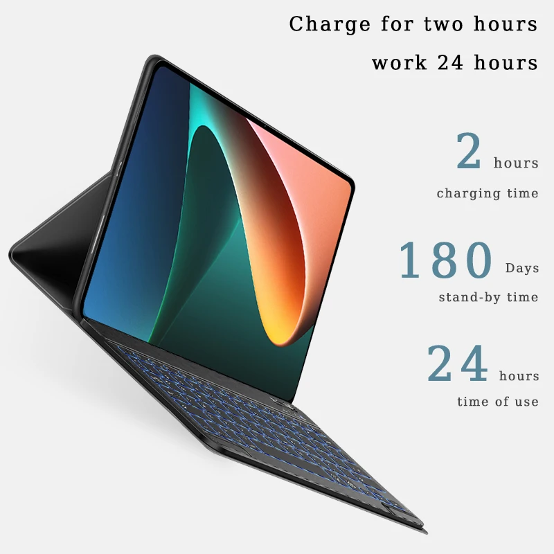 EGYAL для XiaoMi Pad 5 Pro пенал Funda Волшебная Клавиатура Беспроводной коврик мыши планшет