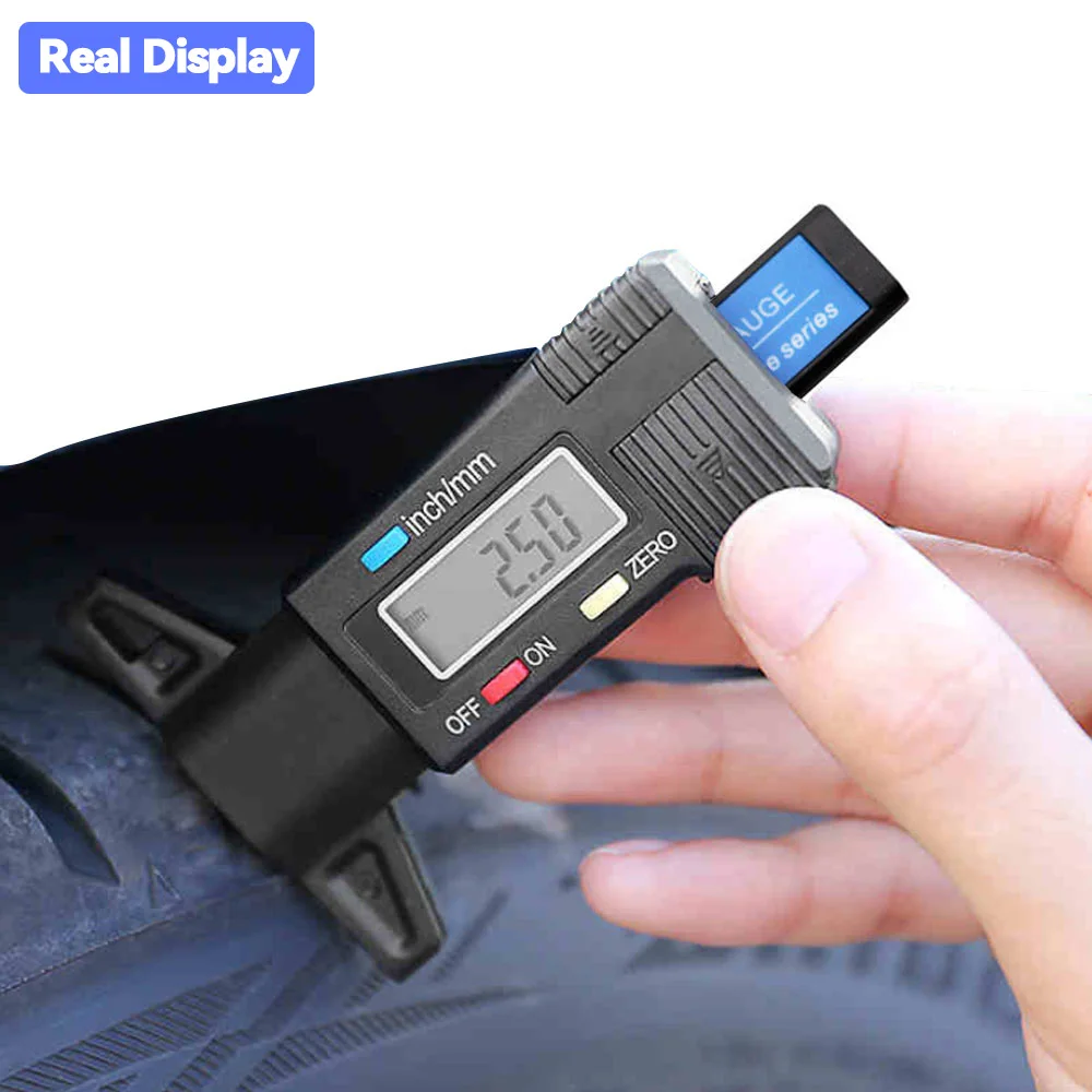 

Digital Car Tyre Depth Meter Thickness Gauges for Safe Auto Tyre Tread Monitoring Tyre Wear Detection Measure Caliper Instrument