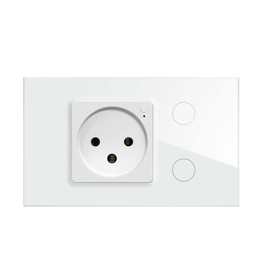 

Electrical Outlet Wifi 2.4ghz Family Share Function Intelligent Remote For Amazon Alexa/google Home Touch Glass Panel