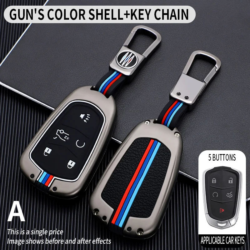 

Zinc Alloy Key Cover Fob Case Shell for Cadillac ATS CT6 CTS DTS XT5 Escalade ESV SRX STS XTS ELR 2014 2015 2016 2017 2018