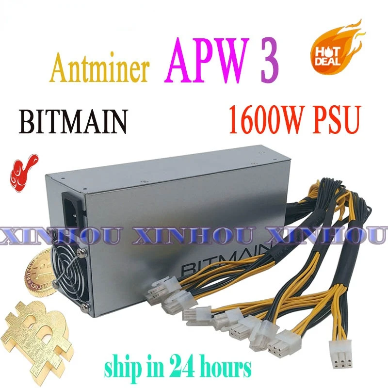 

BITMAIN APW3 1600W BTC LTC DASH ETH Miner Power Supply For ANTMINER S9 T9 V9 Z9 DR3 L3 E3 X3 Baikal X10 G28 Innosilicon A9 D9