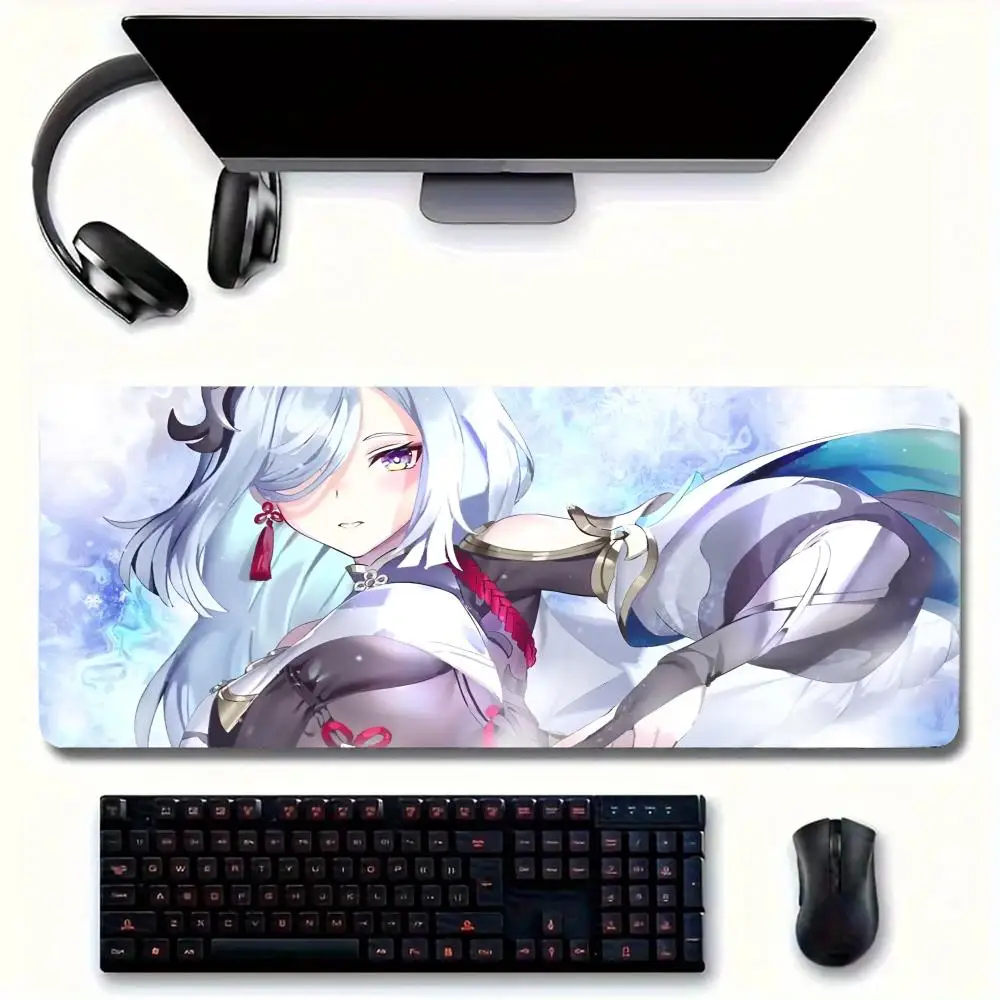 Игровой коврик для мыши S-Shenhe Girl большой дома и офиса водонепроницаемый