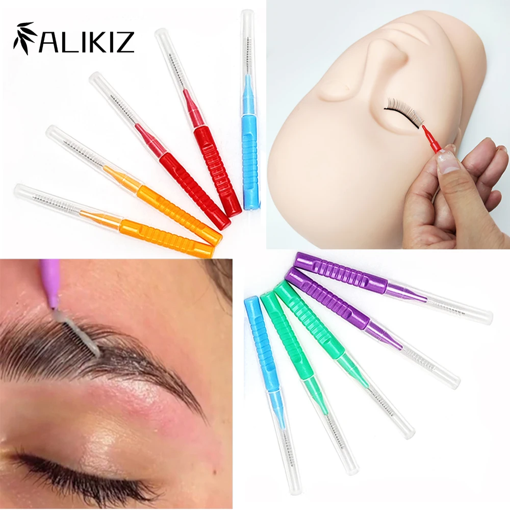 

10pcs Eyebrow Bendable Micro Brushes Disposable Microbrush Applicators Eyelash Extension Eyelash Glue Cleaning Brush for Lash