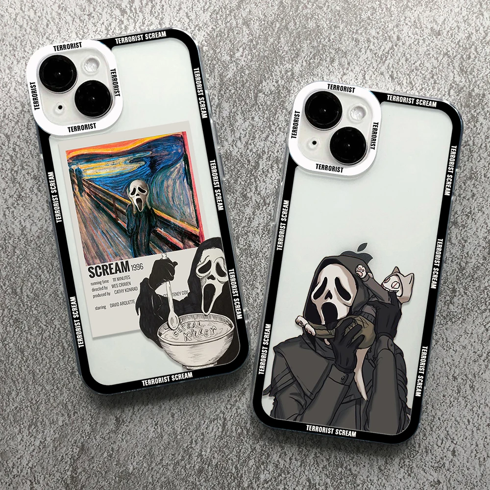 

Ghostface Horror Scream Art Phone Case for iPhone 14 13 12 11 Pro Max Mini 7 8 Plus SE X XS MAX XR Cover Shockproof Shell Fundas