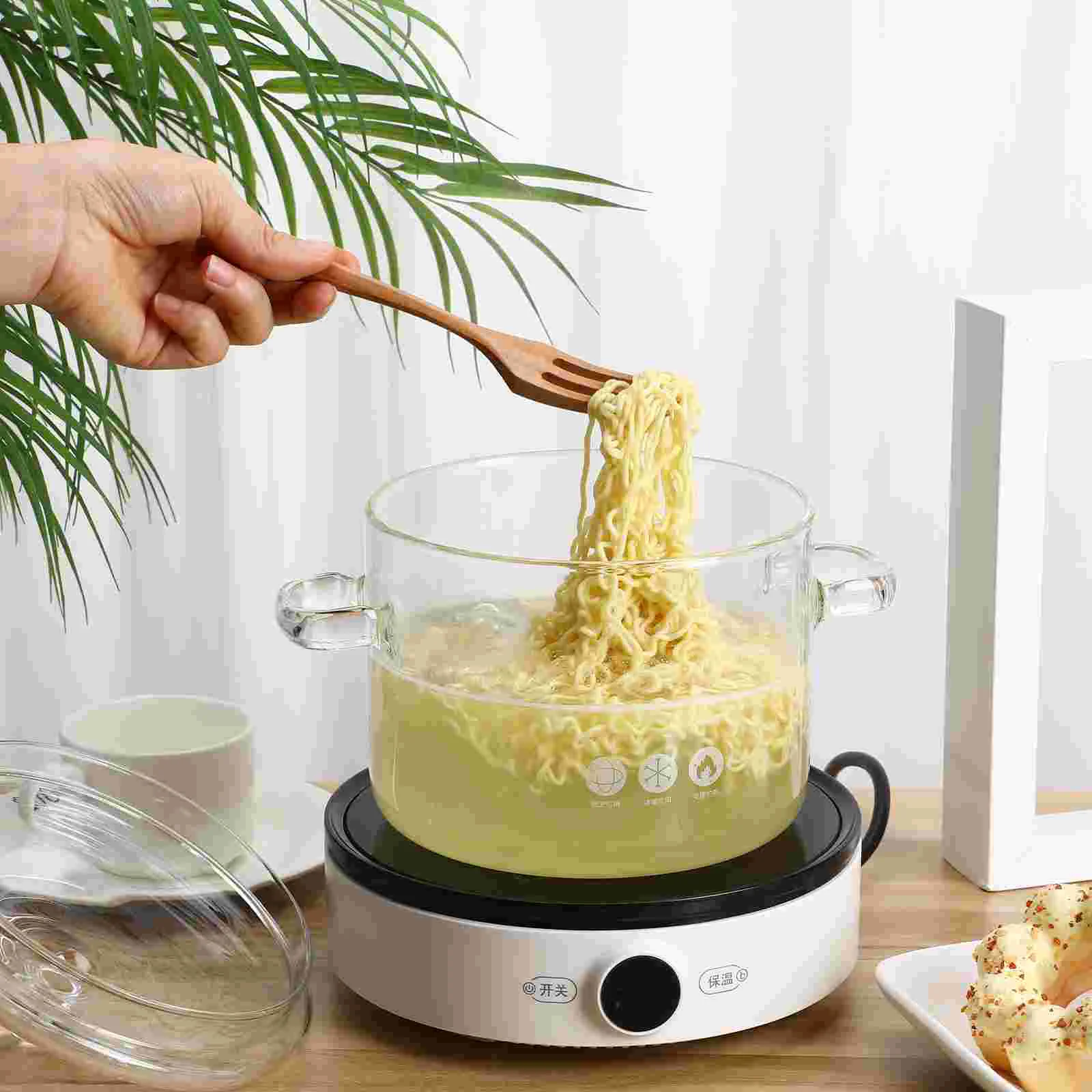 

Clear Soup Pot Glass Pots Cooking Household Lids Kitchen Stove Mixing Instant Noodle Bowl