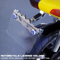 cnc motorcycle led license number plate holder bracket support moto bracket frame tail