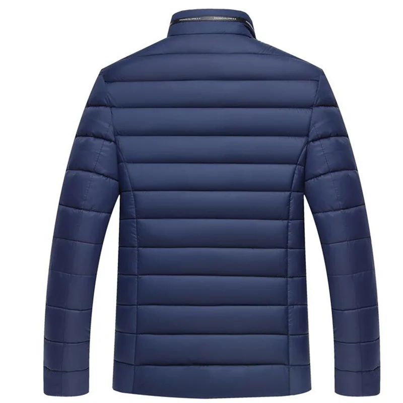 Red blue black winter warm jacket men coat Cotton clothes Short down jacket thick velvet Middle-aged elderly stand collar b291