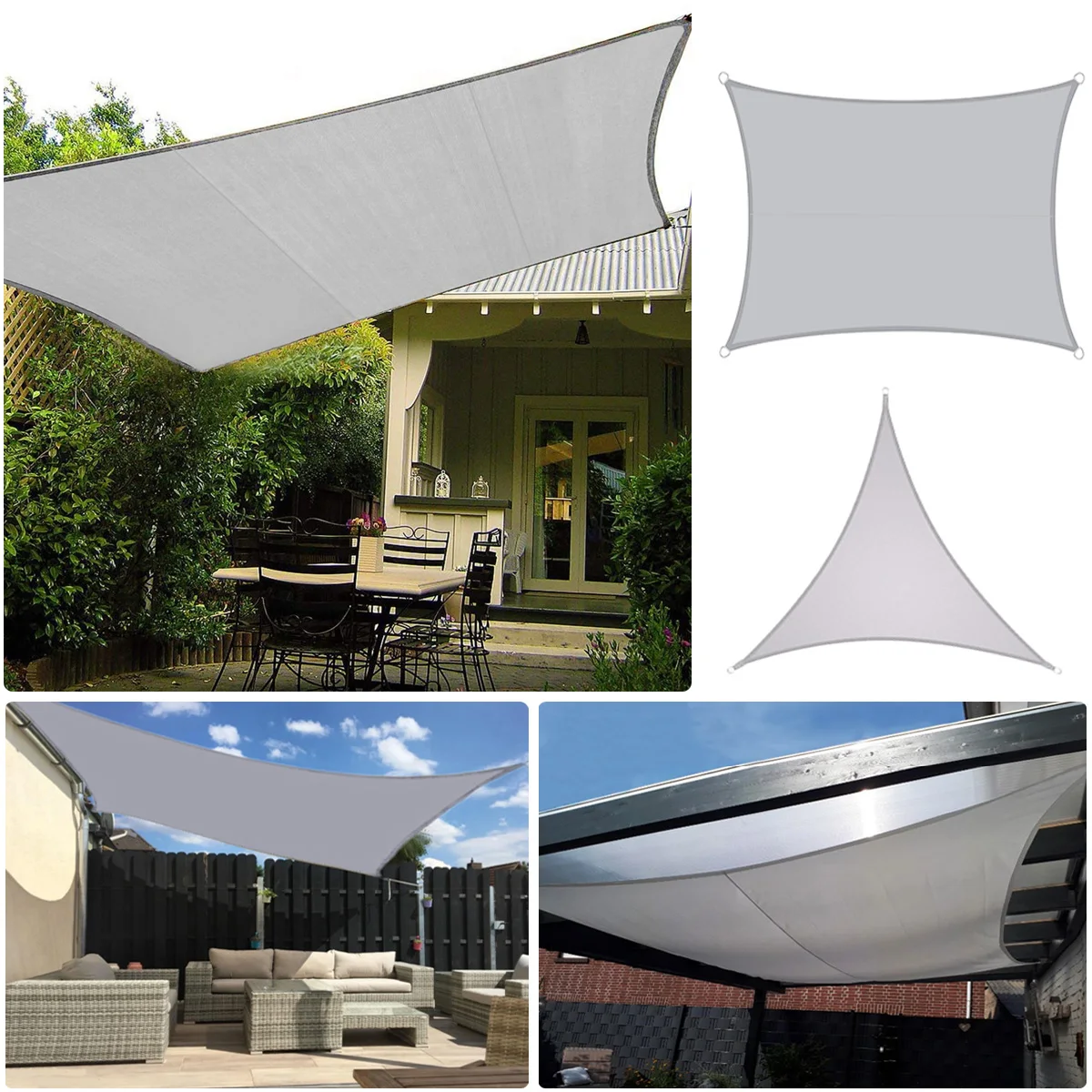 3/4*5m 5*6m 6*8m UV Protection 70% Waterproof Oxford Cloth Outdoor Sun Sunscreen Shade Sails Net Canopies Yard Garden Encrypted
